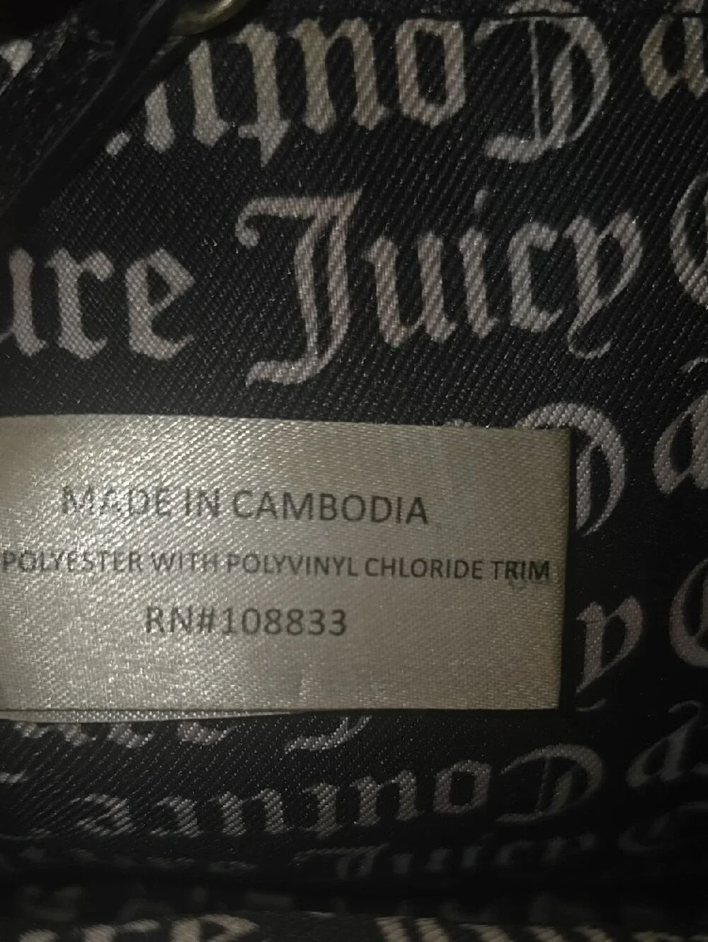 Juicy Couture Black Mini Backpack with Pink Rose Print